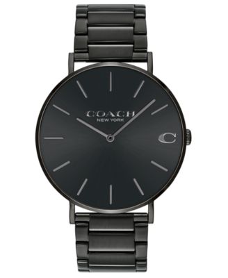 코치 남성 손목 시계 COACH Mens Charles Black Stainless Steel Bracelet Watch 41mm