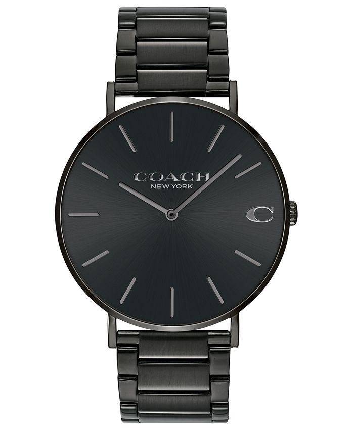 COACH Men s Charles Black Stainless Steel Bracelet Watch 41mm Macy s