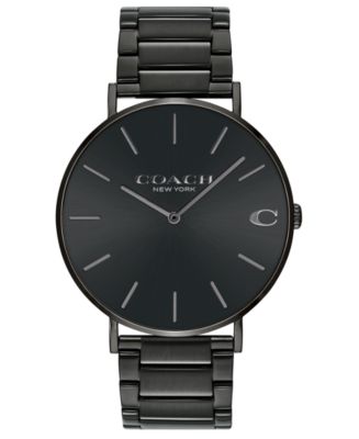 COACH Men's Charles Black Stainless Steel Bracelet Watch 41mm - Macy's