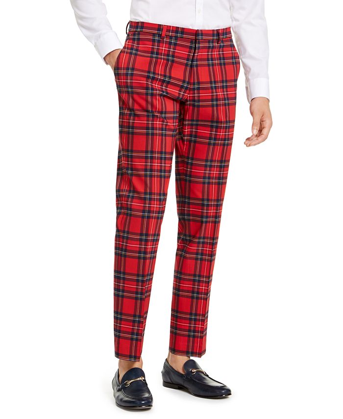 Tommy Hilfiger Men's Modern-Fit THFlex Stretch Plaid Dress Pants - Macy's