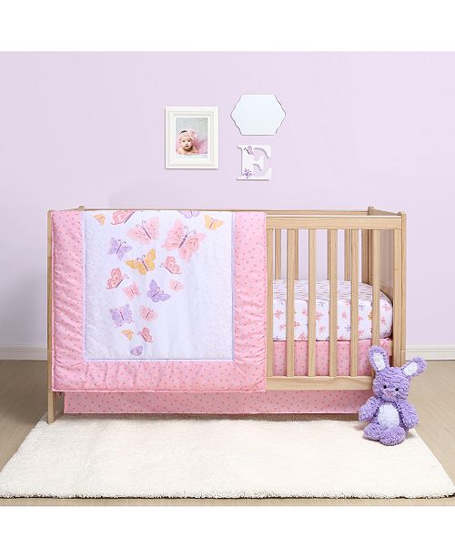 Belle Butterfly 4 Piece Crib Bedding Set Reviews Macy S