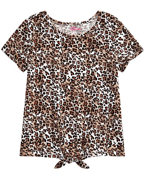Big Girls Leopard Print Tie Front T Shirt Created For Macy S