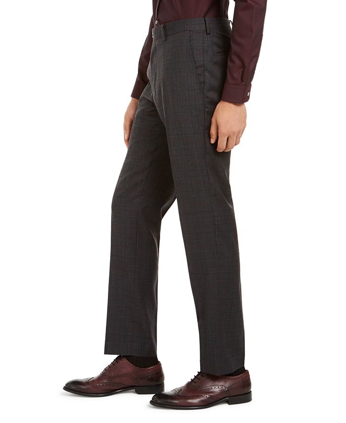 Bar III Men's SlimFit Gray Plaid Suit Separate Pants, Created for Macy