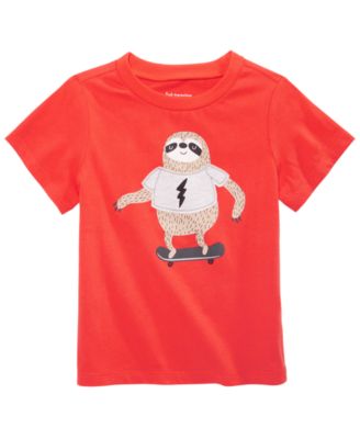 First Impressions - Baby Boys Sloth-Print Cotton T-Shirt