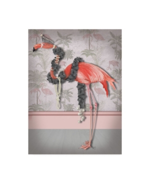 Trademark Global Fab Funky Flamingo And Pearls, Full Canvas Art In Multi