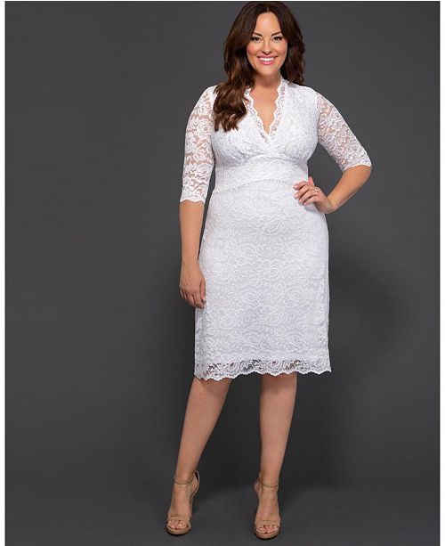 Kiyonna Women&#39;s Plus Size Luxe Lace Wedding Dress & Reviews - Dresses - Women - Macy&#39;s