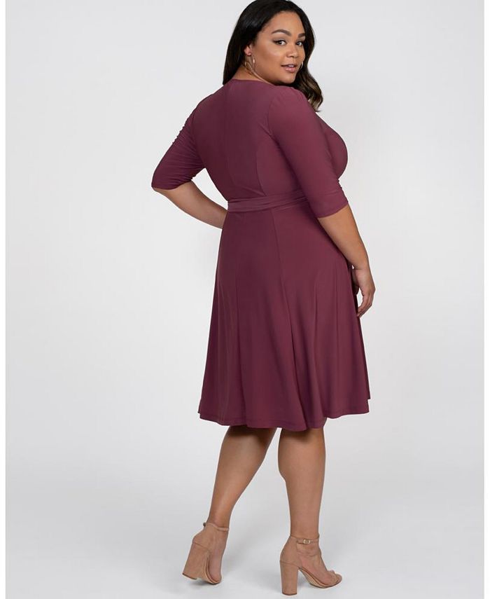 Kiyonna Womens Plus Size Essential Wrap Dress & Reviews - Dresses ...