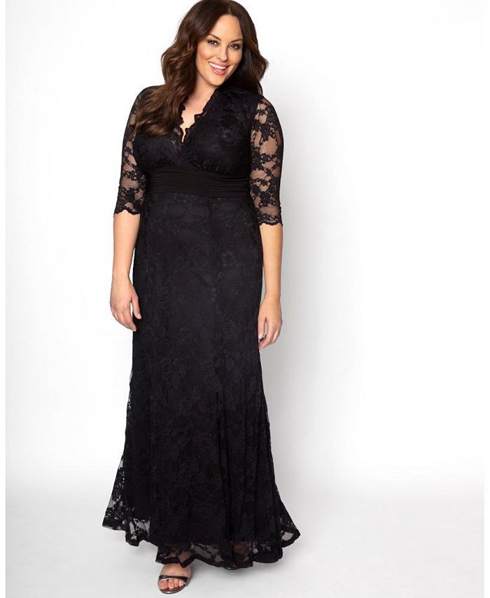 Kiyonna Women's Plus Size Screen Siren Lace Gown & Reviews - Dresses ...