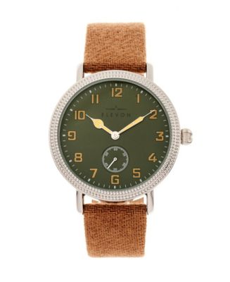 Elevon Men's Northrop Genuine Leather Strap Watch 42mm - Macy's