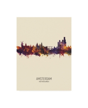 Trademark Global Michael Tompsett Amsterdam The Netherlands Skyline Portrait Iii Canvas Art In Multi