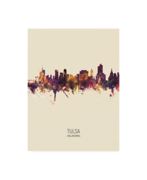 Trademark Global Michael Tompsett Tulsa Oklahoma Skyline Portrait Iii Canvas Art In Multi
