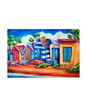 Trademark Global Deborah Broughton Tourist Beach Huts Canvas Art In Multi