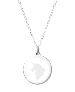image of Auburn Jewelry Unicorn Pendant Necklace in Sterling Silver and Enamel, 16