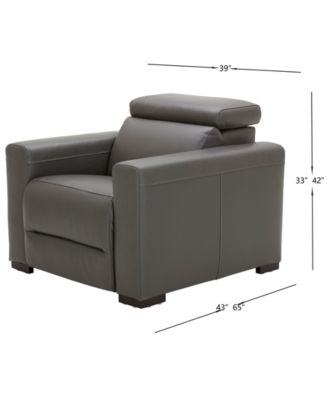 Nevio 39" Leather Power Recliner with Rachet Headrest
