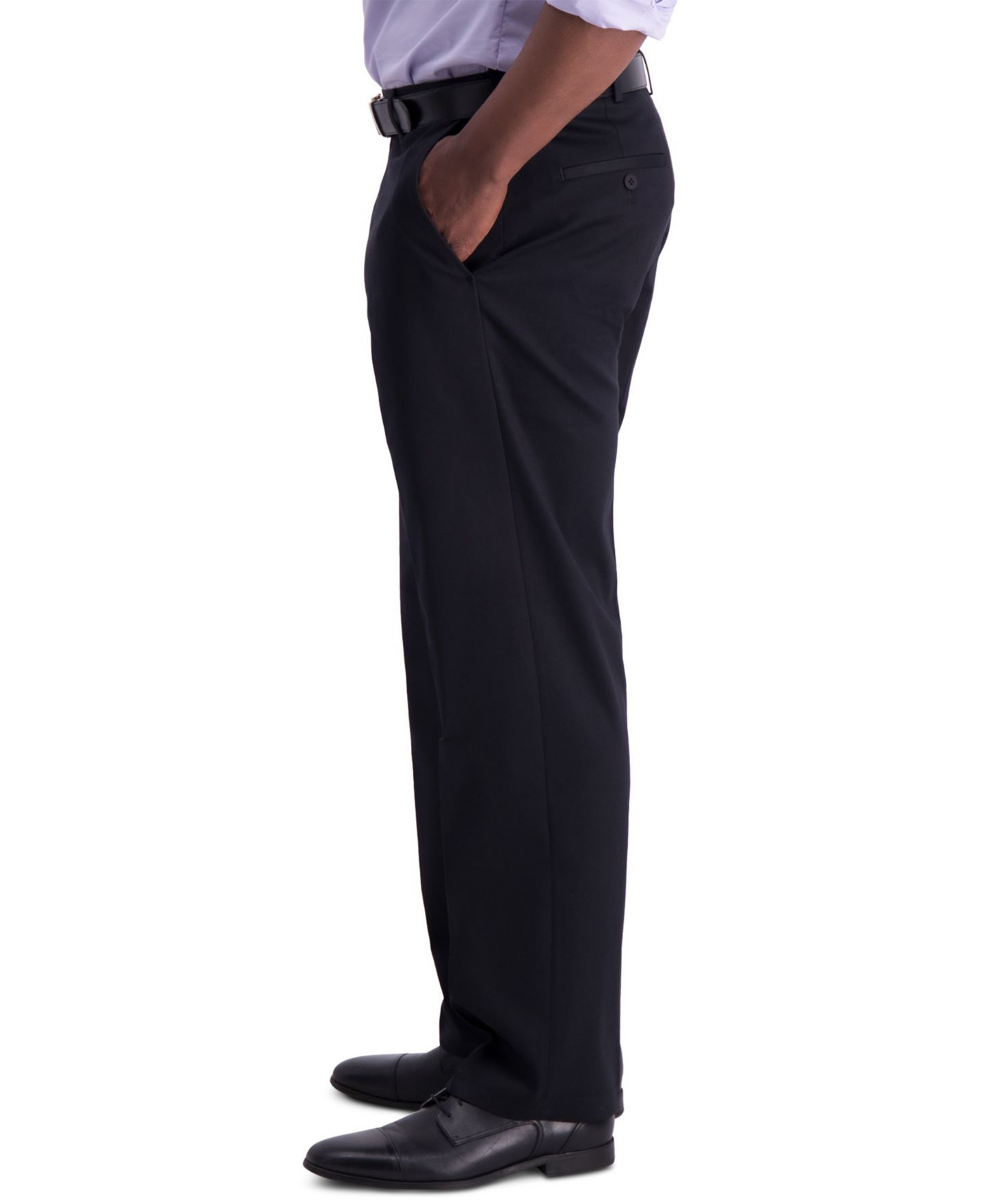 Мужские брюки Haggar Classic-Fit Flat-Front Dress Pants, цвет: Чёрный — фото 2