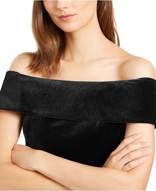 Calvin Klein Velvet Off-The-Shoulder Dress SZ 12