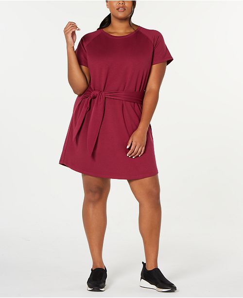 Ideology Plus Size Tie Front T Shirt Dress Created For Macy S