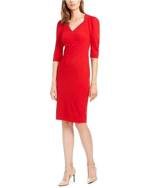 Calvin Klein Elbow Sleeve Sheath Dress Reviews Women Macy S