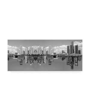 Shop Trademark Global Monte Nagler Detroit Skyline Panorama Detroit Michigan Pan Canvas Art In Multi