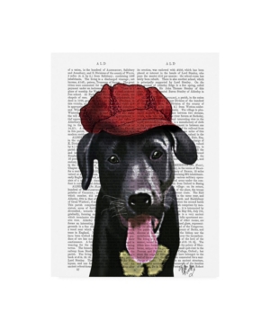 Trademark Global Fab Funky Black Labrador With Red Cap Canvas Art In Multi