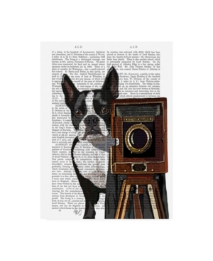 Trademark Global Fab Funky Boston Terrier Photographer Camera Canvas Art In Multi