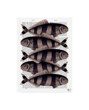 Trademark Global Fab Funky Five Striped Fish Canvas Art In Multi