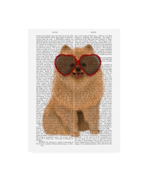 Trademark Global Fab Funky Pomeranian And Heart Glasses Canvas Art In Multi