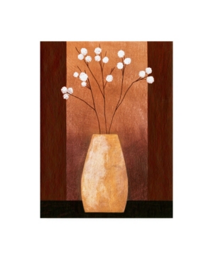 Trademark Global Pablo Esteban Pot Floor Vase On Burgundy Canvas Art In Multi