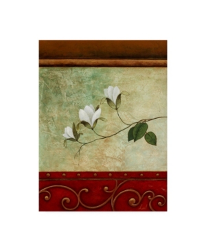 Trademark Global Pablo Esteban White Flower Green Abstract 2 Canvas Art In Multi