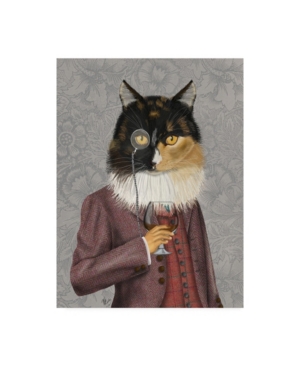 Trademark Global Fab Funky Tortoiseshell Cat And Brandy Glass Canvas Art In Multi
