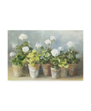 Trademark Global Danhui Nai White Potted Geraniums Canvas Art In Multi