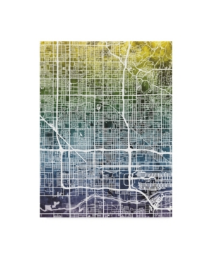 Trademark Global Michael Tompsett Phoenix Arizona City Map Blue Yellow Canvas Art In Multi