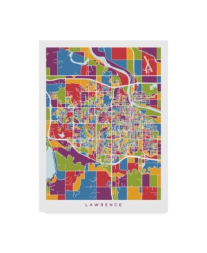 Trademark Global Michael Tompsett Lawrence Kansas City Map Canvas Art In Multi