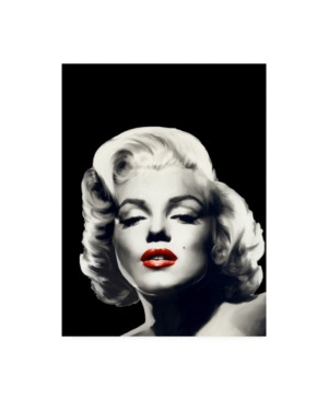 Trademark Global Chris Consani Red Lips Marilyn In Black Canvas Art In Multi