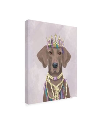 Trademark Global Fab Funky Weimaraner with Tiara Canvas Art - 19.5" x 26"