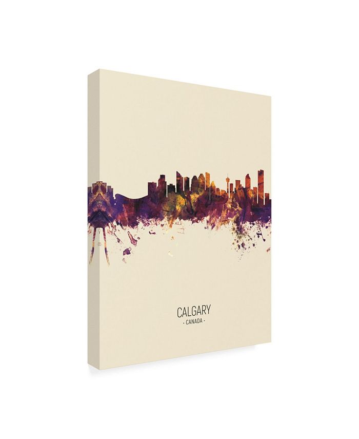 Trademark Global Michael Tompsett Calgary Canada Skyline Portrait III Canvas Art 27" x 33.5