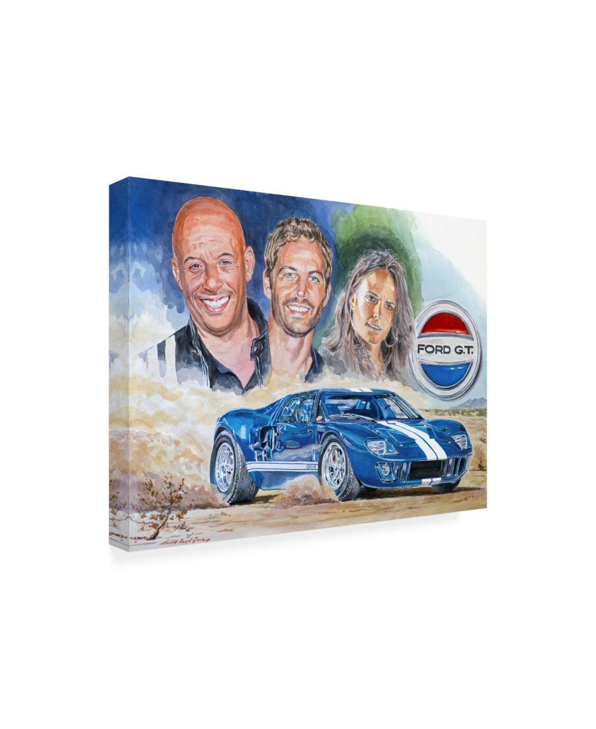 David Lloyd Glover Fast Five Gt 40 Train Heist Canvas Art -