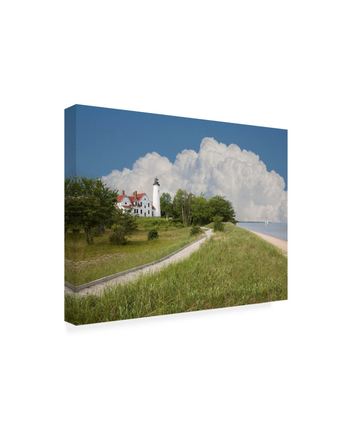 Monte Nagler Point Iroquois Lighthouse Bay Mills Michigan Canvas Art -