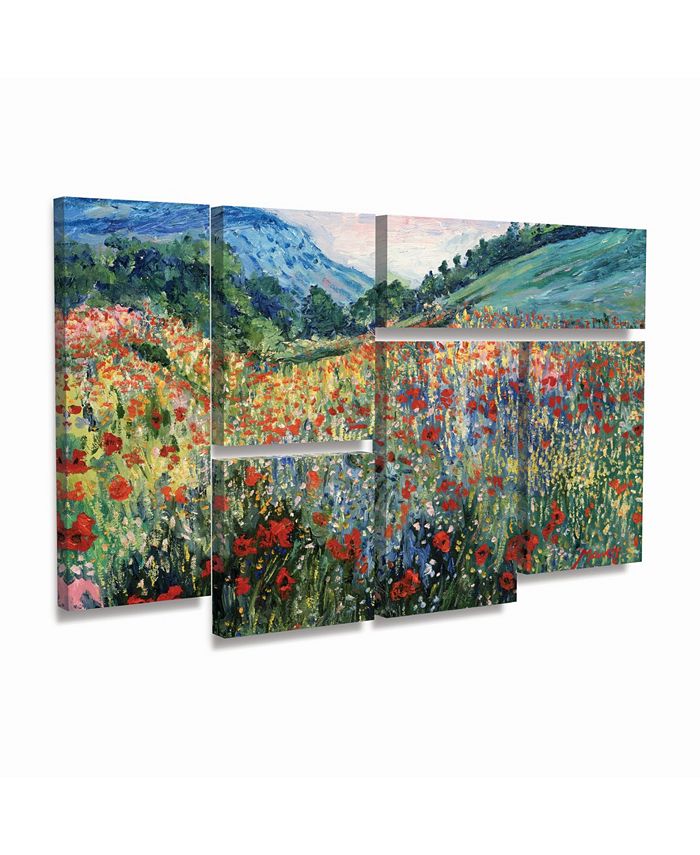 Trademark Global Masters Fine Art Field of Wild Flowers Multi Panel Art ...