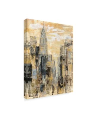 Silvia Vassileva Manhattan Gray and Gold I Canvas Art - 20" x 25"