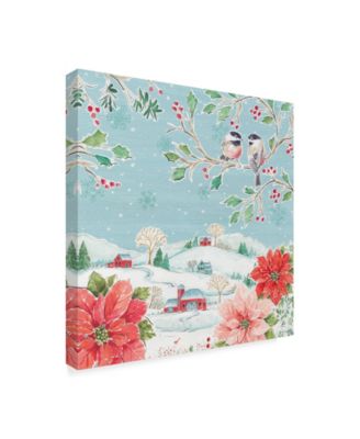 Daphne Brissonnet Country Poinsettias VI Canvas Art - 15" x 20"