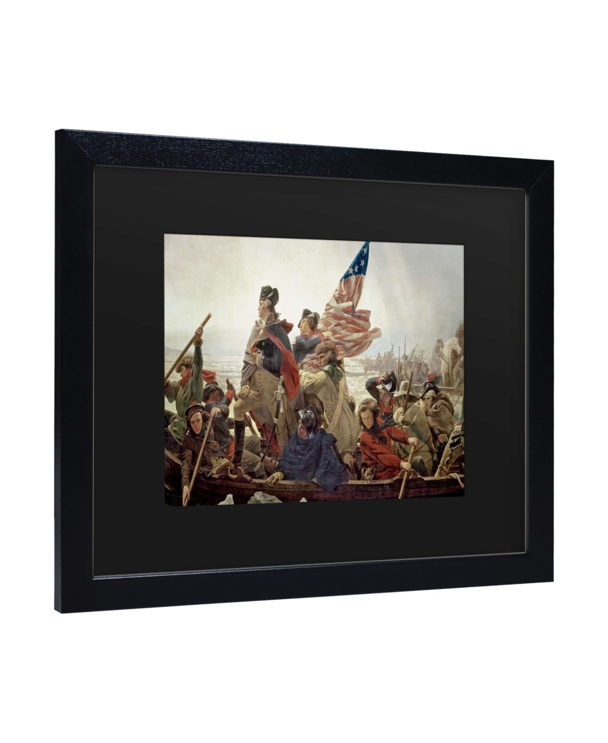 Emanuel Leutze Washington Crossing Delaware River in 1776 Matted Framed Art -