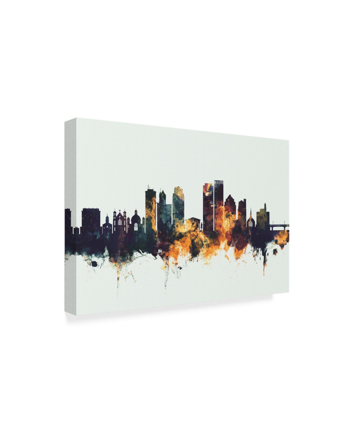 Michael Tompsett Dayton Ohio Skyline Iv Canvas Art -