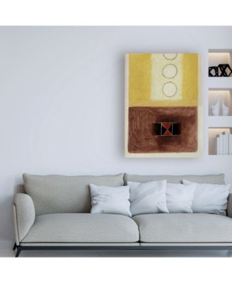 Trademark Global Pablo Esteban Yellow and Brown with Circles Canvas Art - 19.5" x 26"