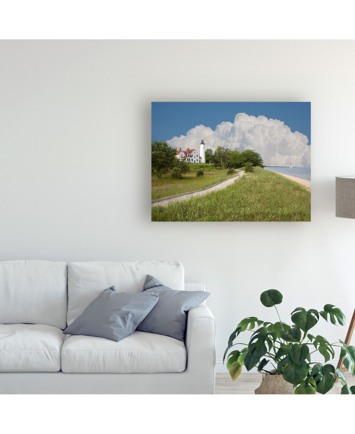 Monte Nagler Point Iroquois Lighthouse Bay Mills Michigan Canvas Art -
