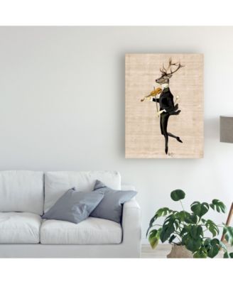 Trademark Global Fab Funky Dancing Deer with Violin Canvas Art - 36.5" x 48"