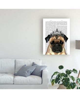 Trademark Global Fab Funky Pug with Tiara Canvas Art - 36.5" x 48"