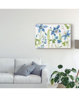 Lisa Audit Blue and Green Garden I Canvas Art - 20" x 25"