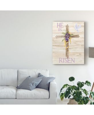 Kathleen Parr Mckenna Easter Blessing Saying III with Cross V2 Canvas Art - 20" x 25"
