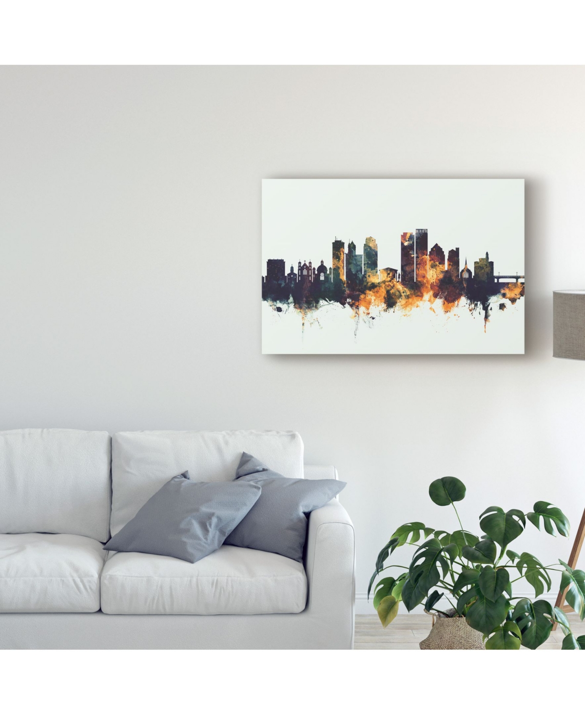 Michael Tompsett Dayton Ohio Skyline Iv Canvas Art -